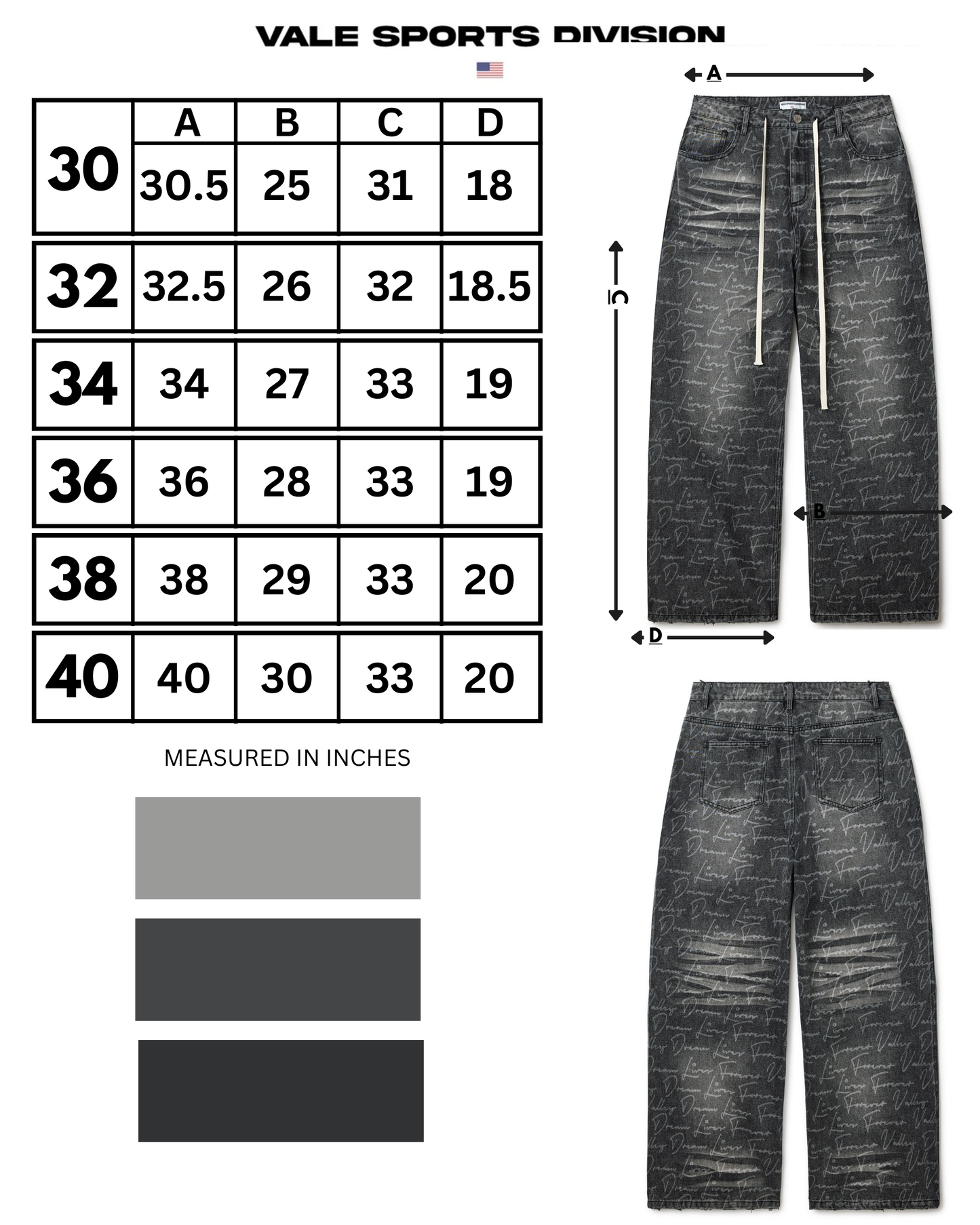 BLACK LETTER TO VALE DENIM