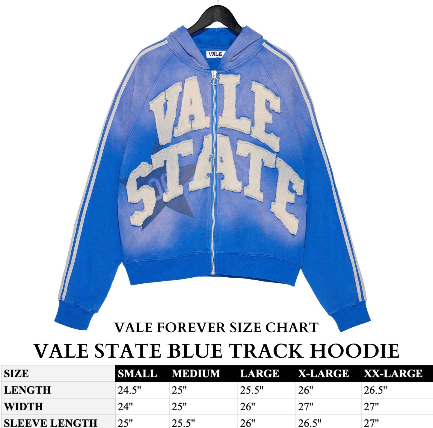 VALE STATE BLUE TRACK HOODIE