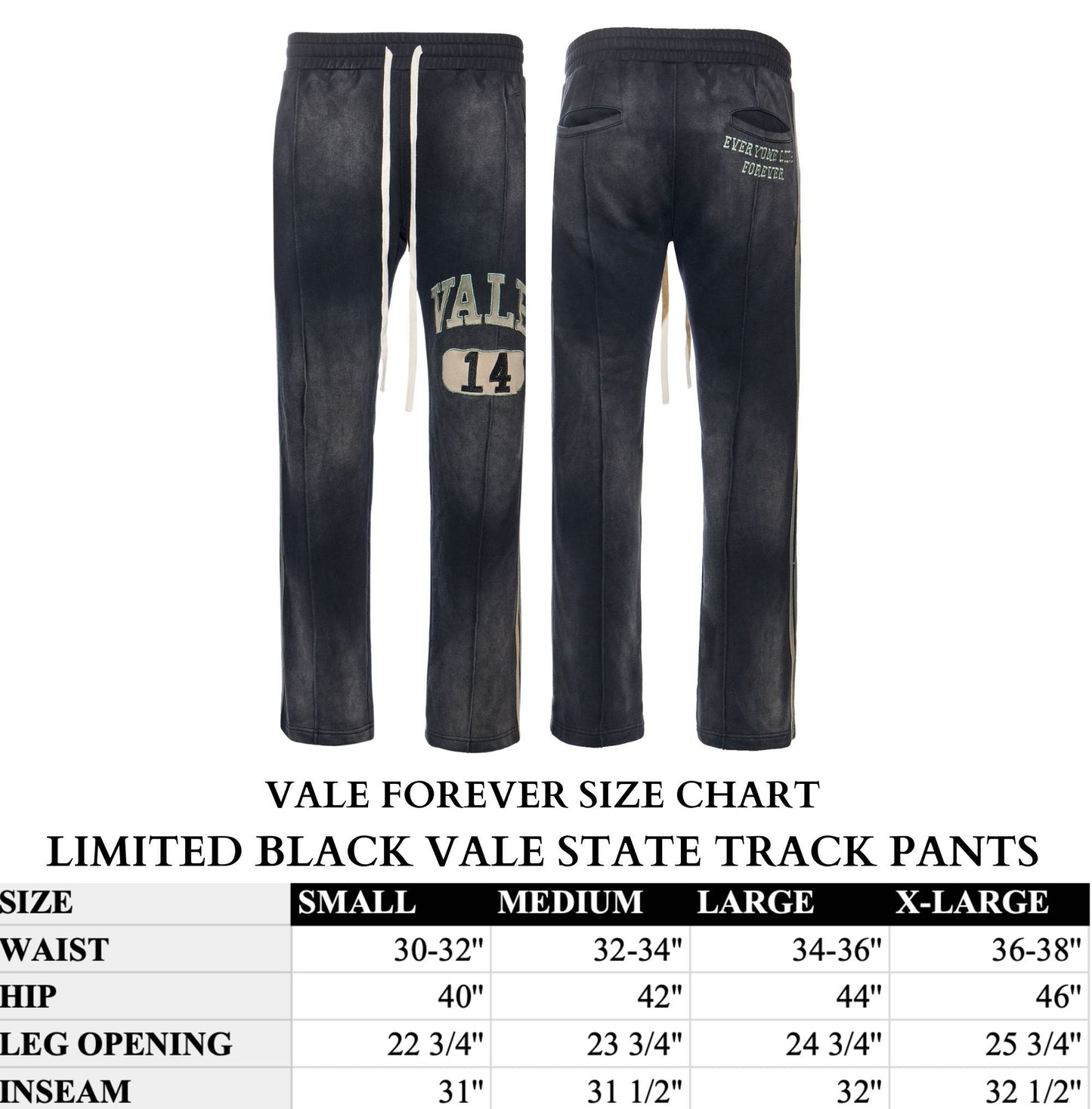 LIMITED BLACK VALE STATE TRACK PANTS
