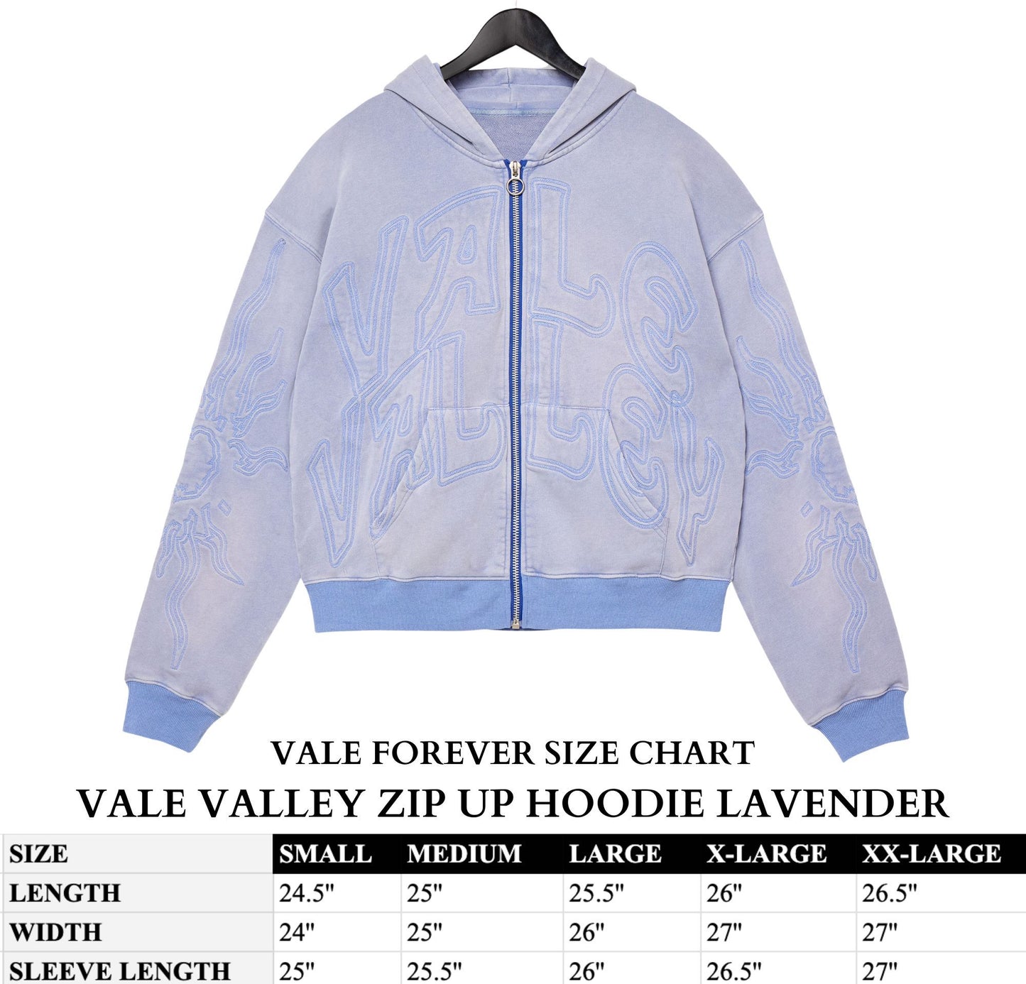 VALE VALLEY ZIP UP HOODIE LAVENDER