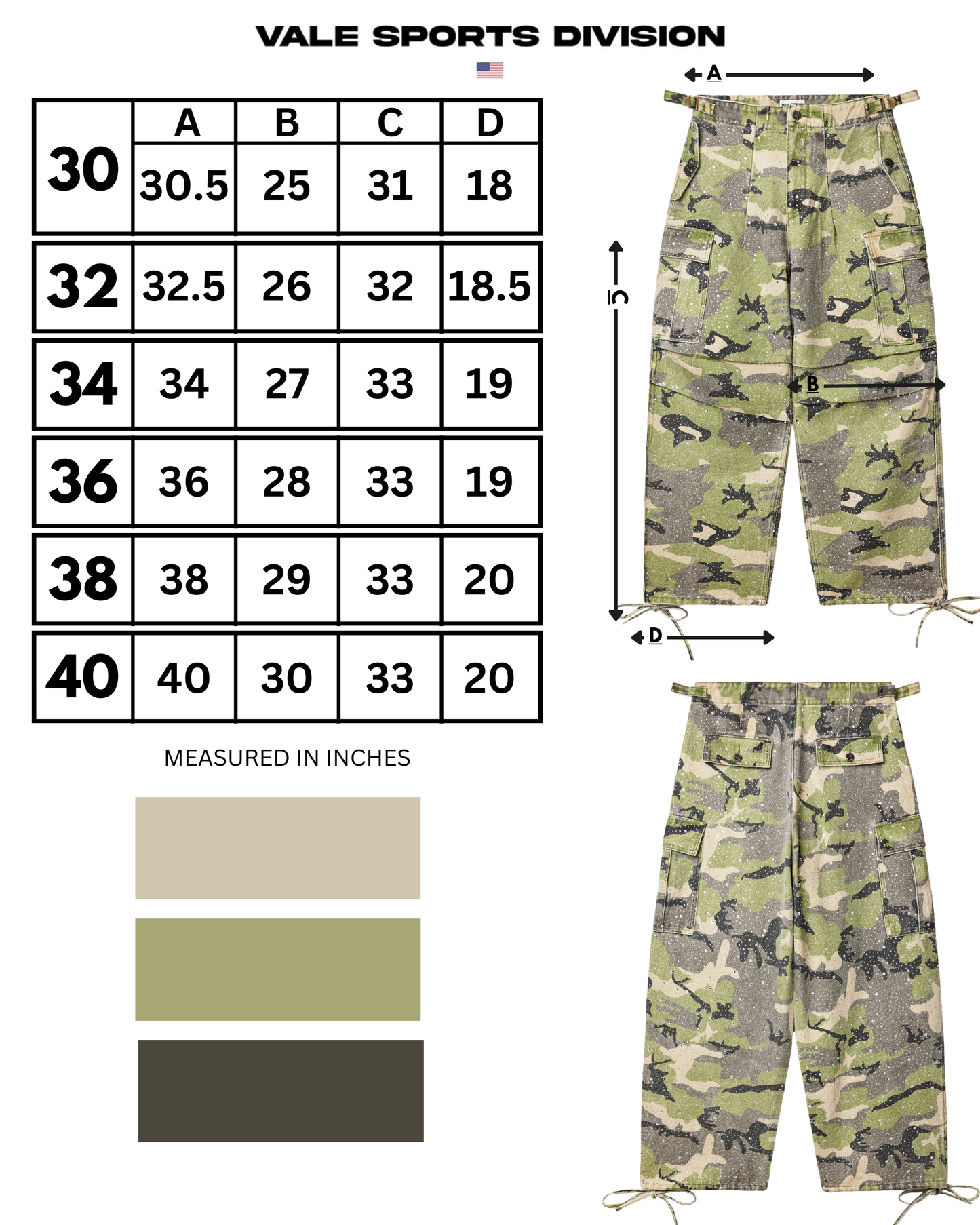 CRYSTAL CAMO CARGOS