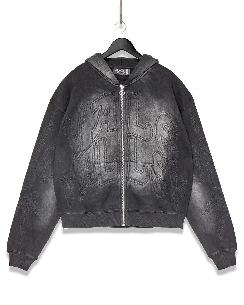 VALE VALLEY ZIP UP HOODIE BLACK