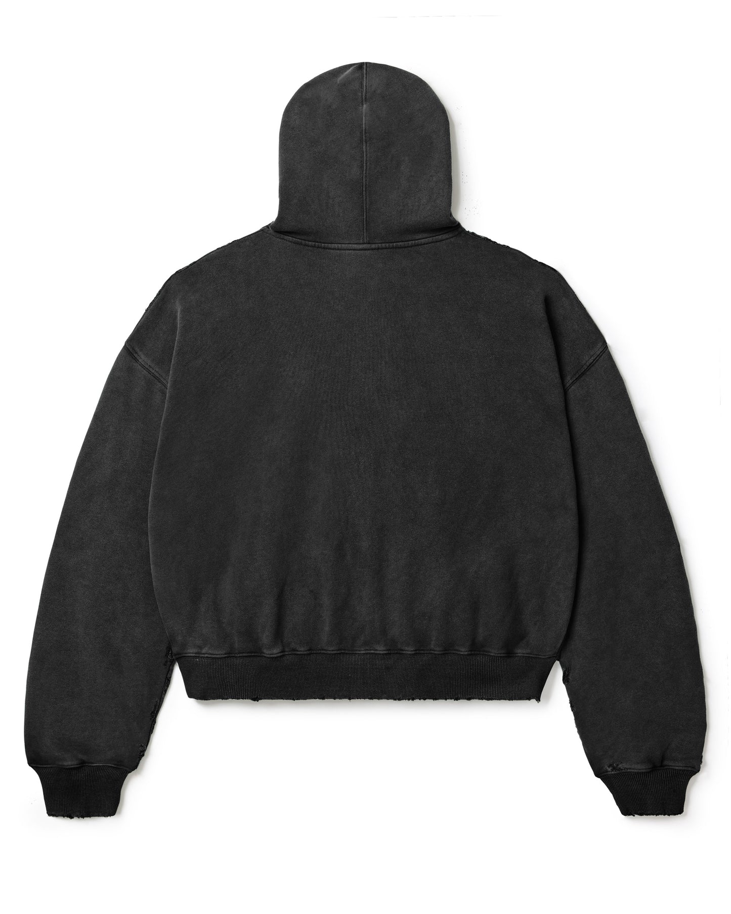 BLACK DESTROYER ZIP UP HOODIE