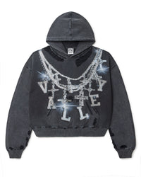 BLACK BIG CHAIN HOODIE
