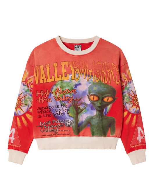RED ALIEN CREWNECK
