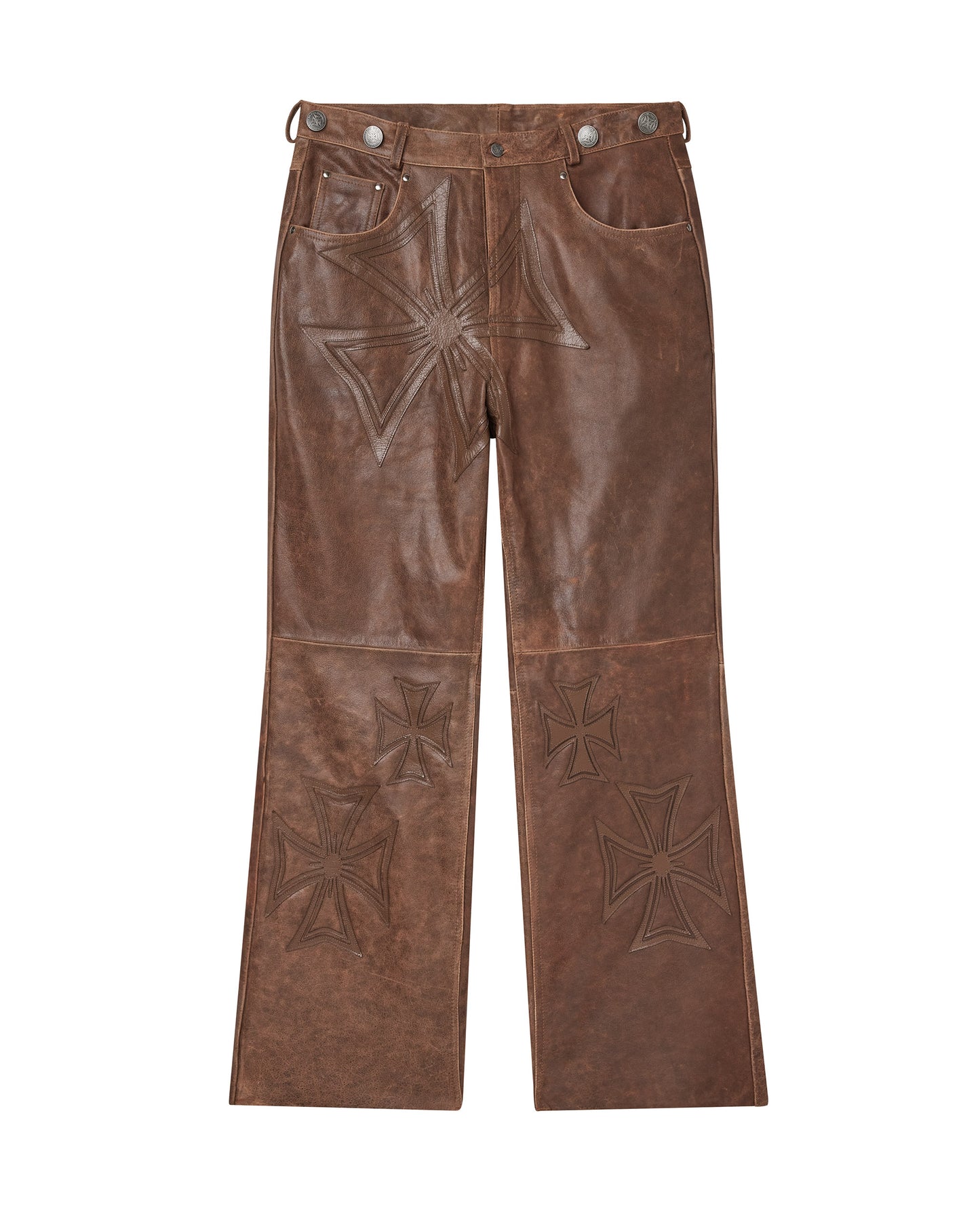 TOBACCO CROXXX LEATHER PANTS