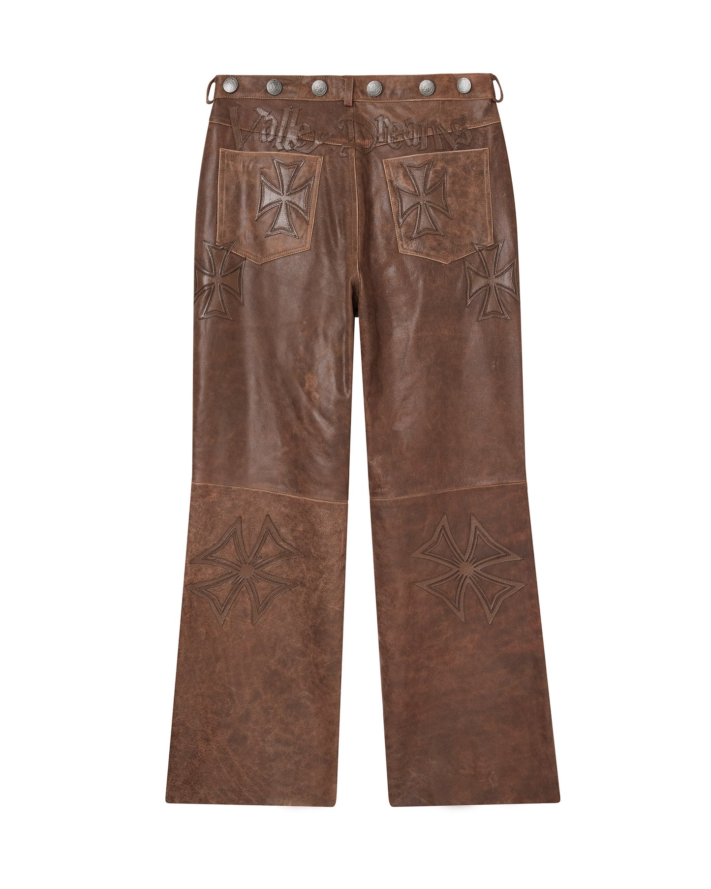 TOBACCO CROXXX LEATHER PANTS