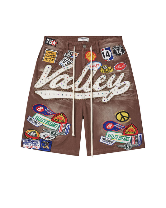 BROWN 1980S JORTS