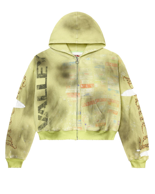 GLITCH ZIP UP [HACK GREEN]