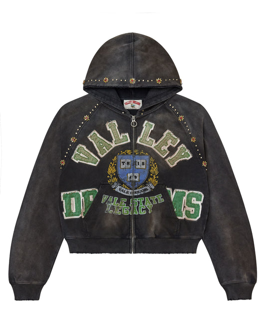 BLACK GEM ZIP UP HOODIE