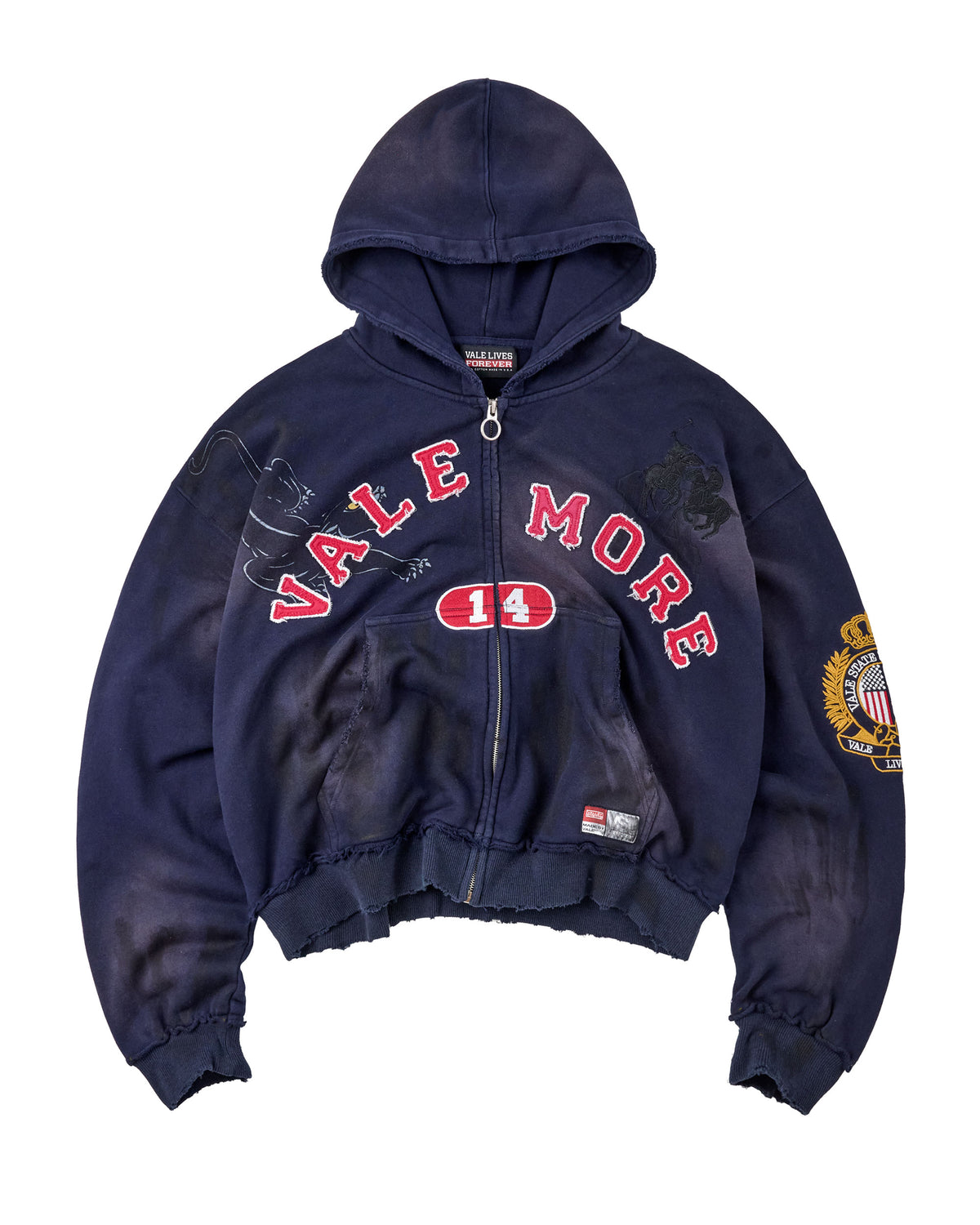 CROOKED ZIP UP HOODIE