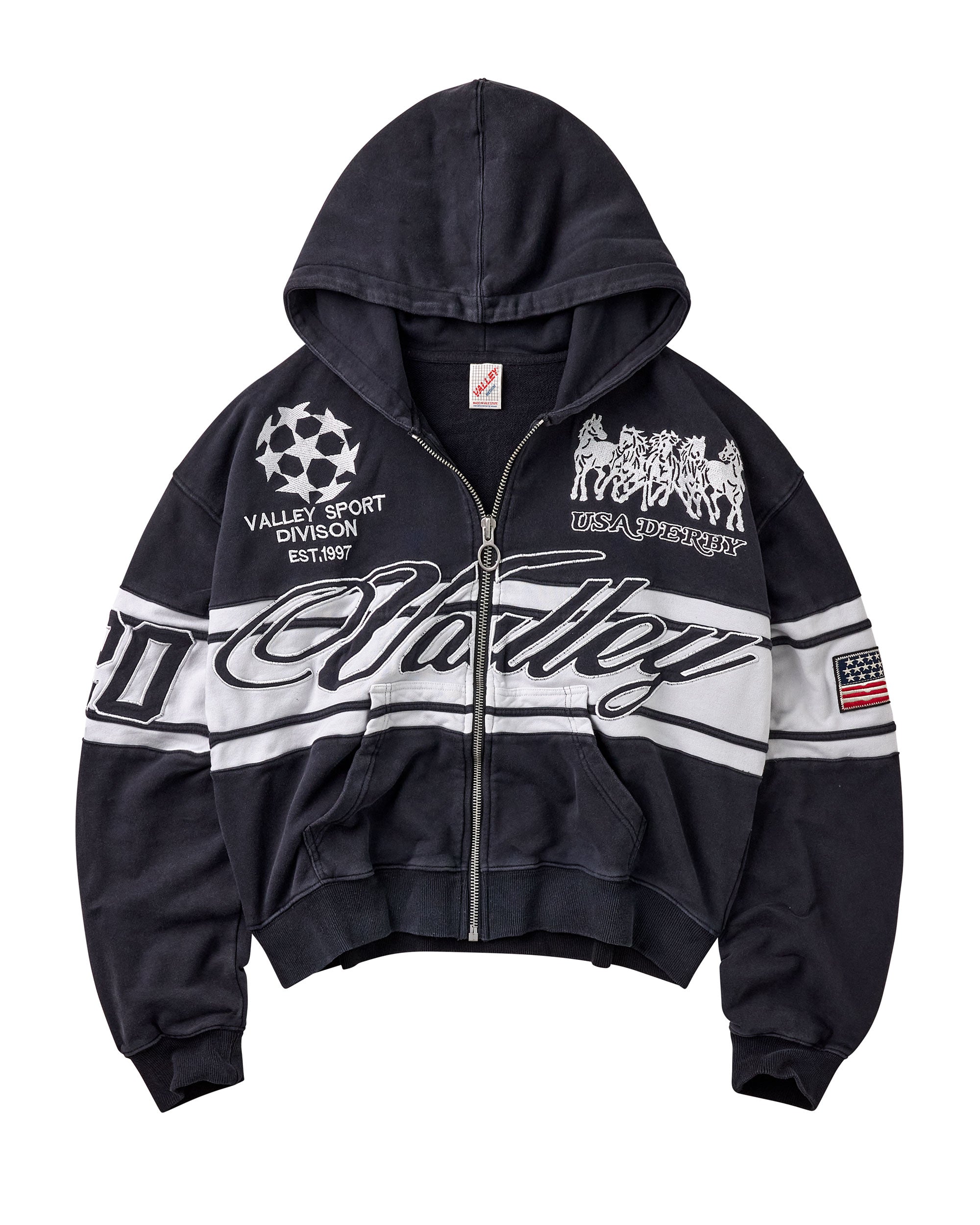 BLACK CURSIVE ZIP UP HOODIE – Vale Forever