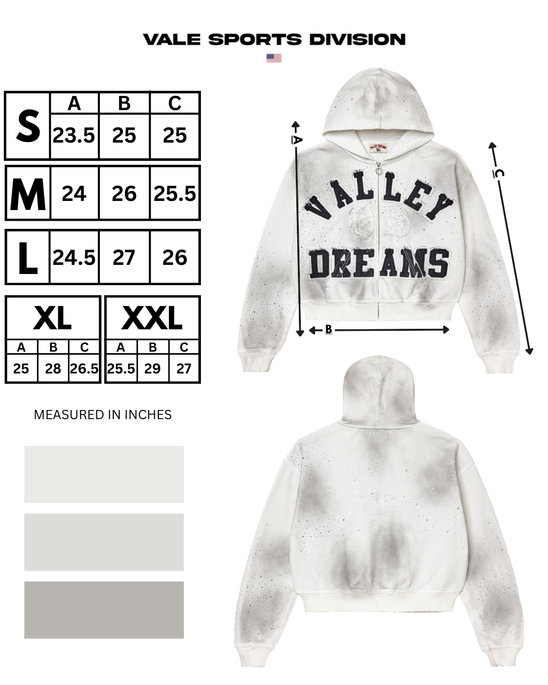 CLASSICO ZIP UP HOODIE [WHITE] – Vale Forever