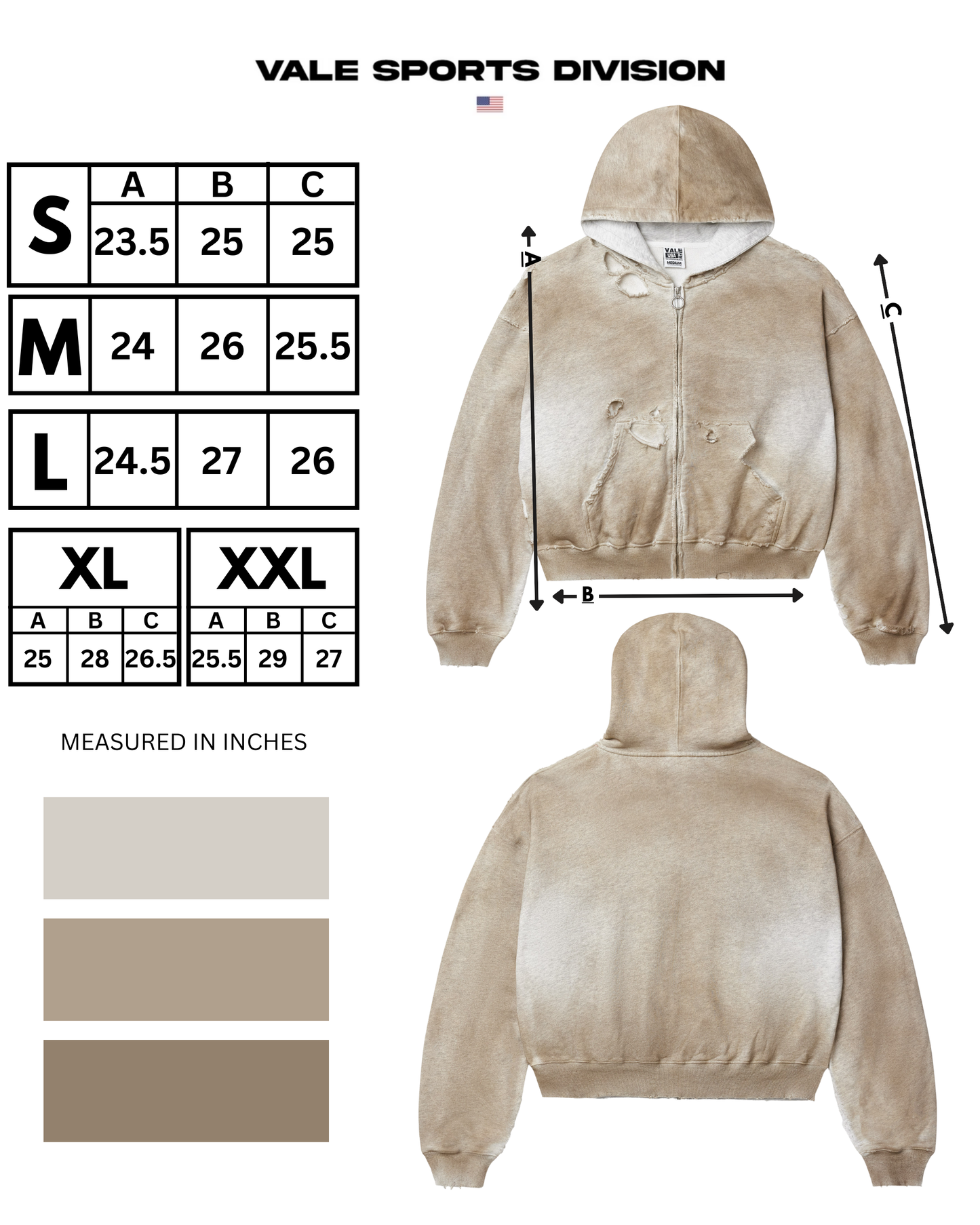 MUD BLANK ZIP UP HOODIE