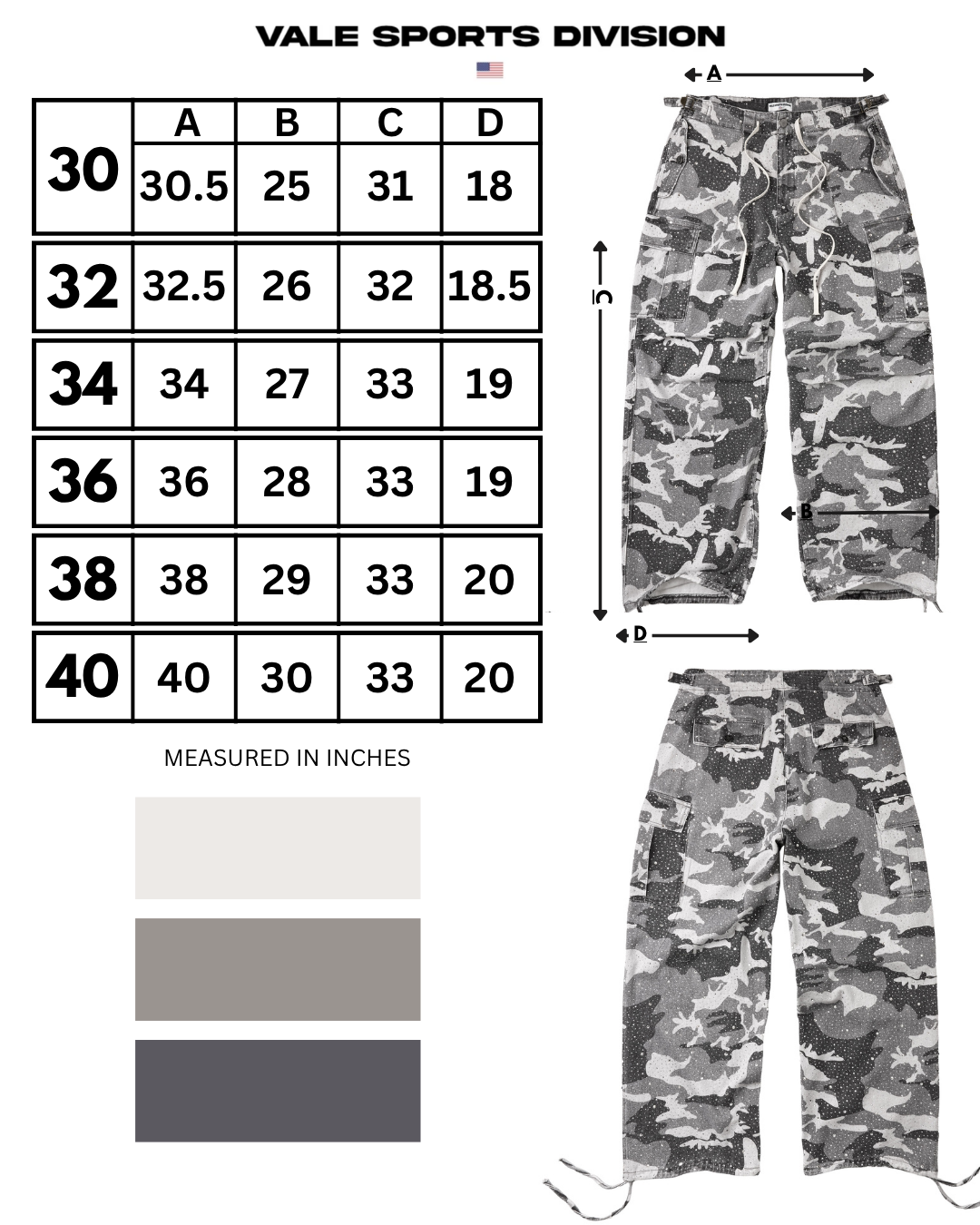 WINTER CRYSTAL CAMO CARGOS