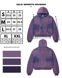 PURPLE DESTROYER ZIP UP HOODIE