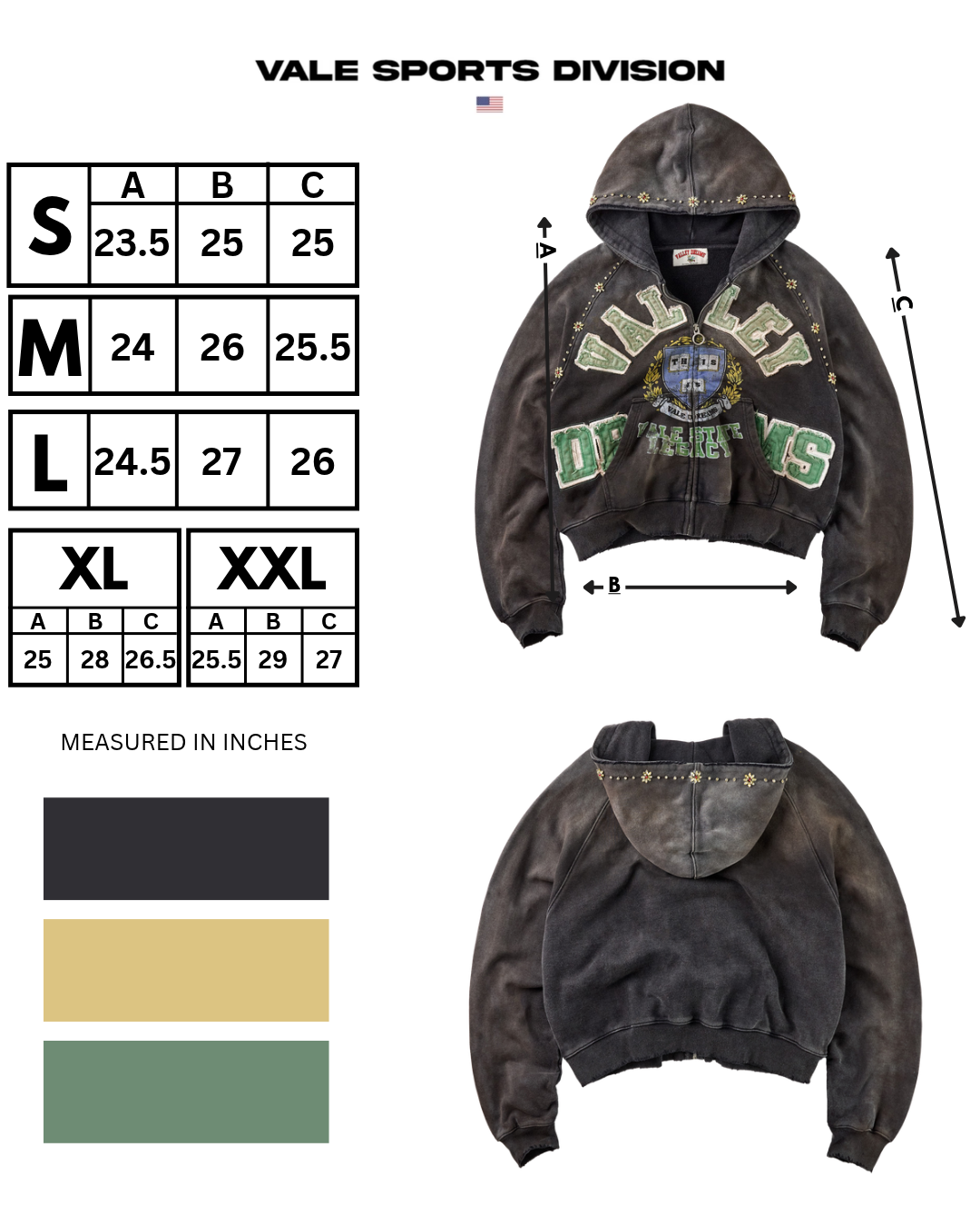 BLACK GEM ZIP UP HOODIE