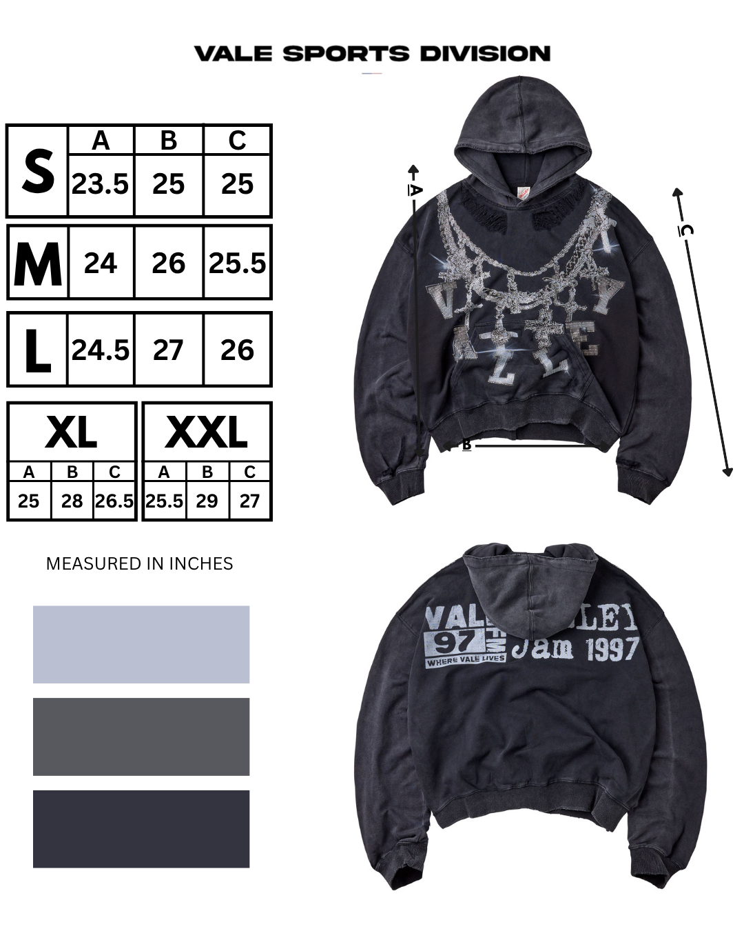 BLACK BIG CHAIN HOODIE