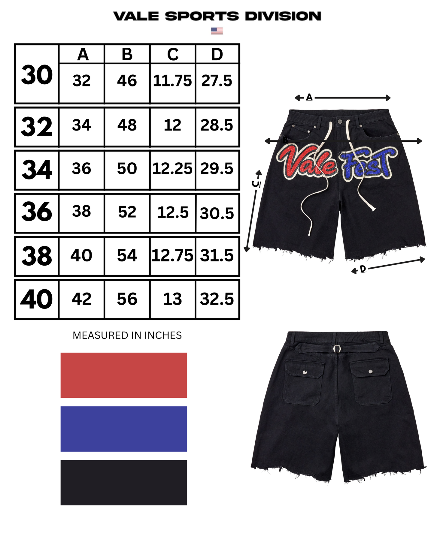VALE FEST JORTS [BLACK]