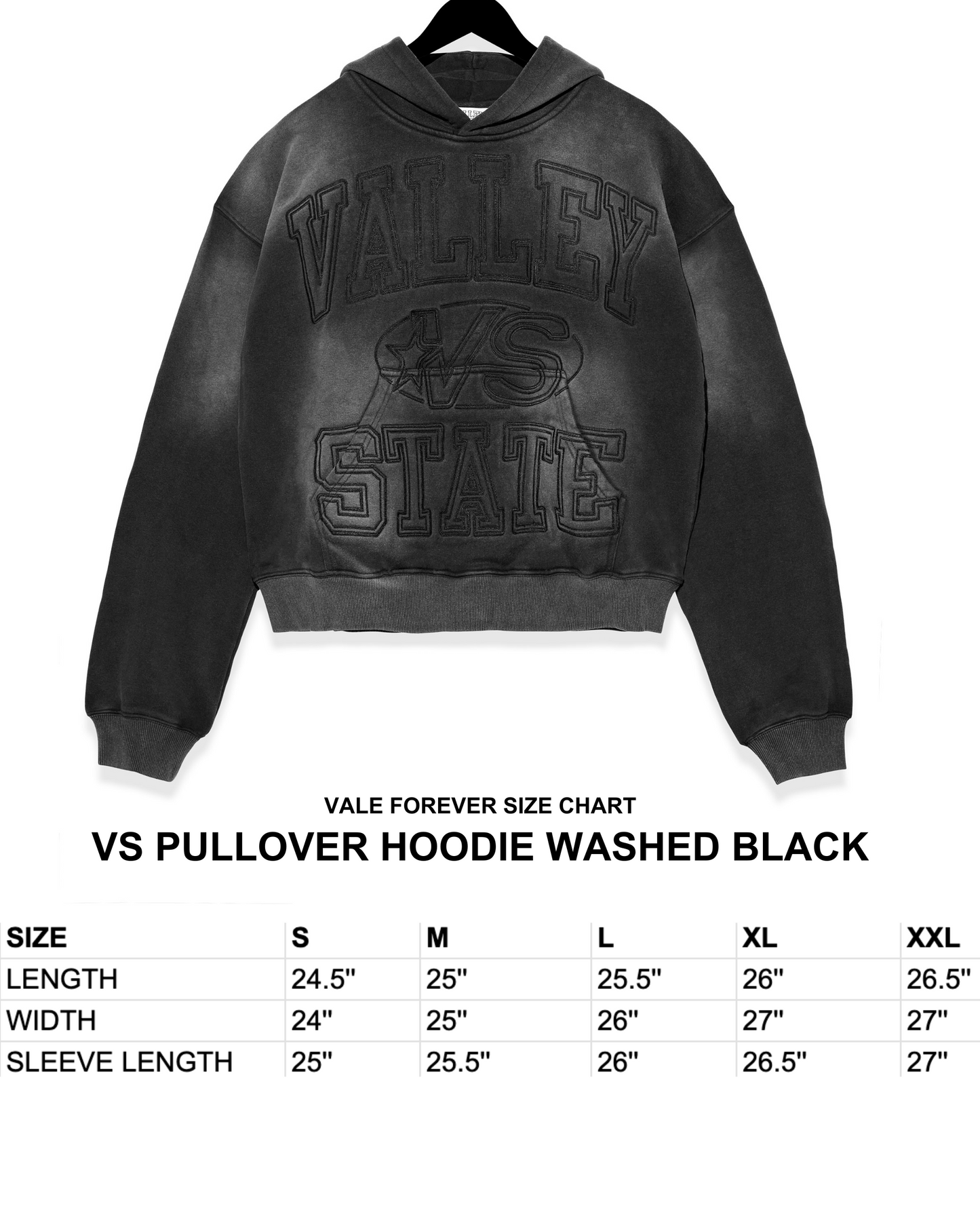 VS PULLOVER HOODIE WASHED BLACK