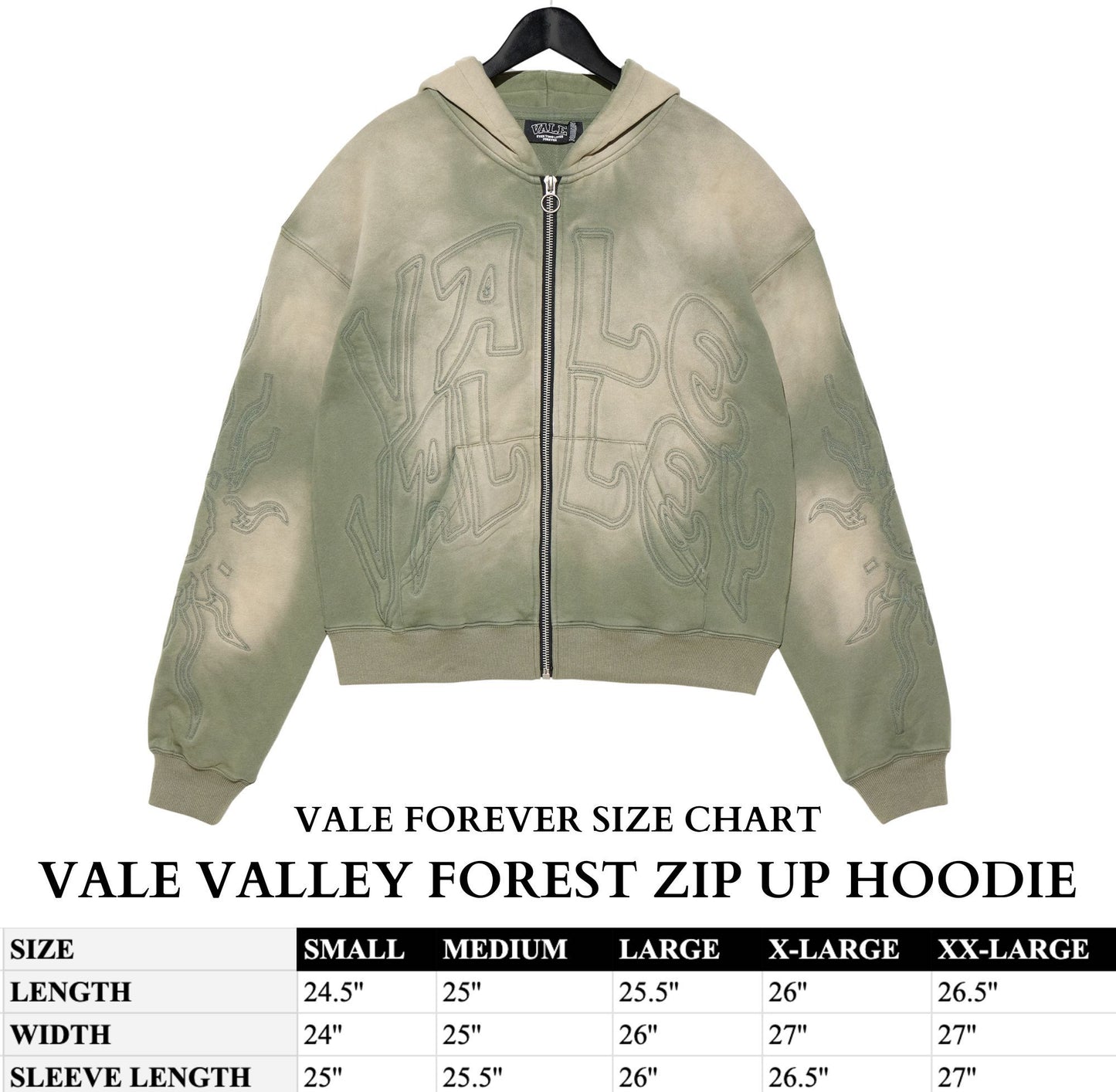 VALE VALLEY FOREST ZIP UP HOODIE