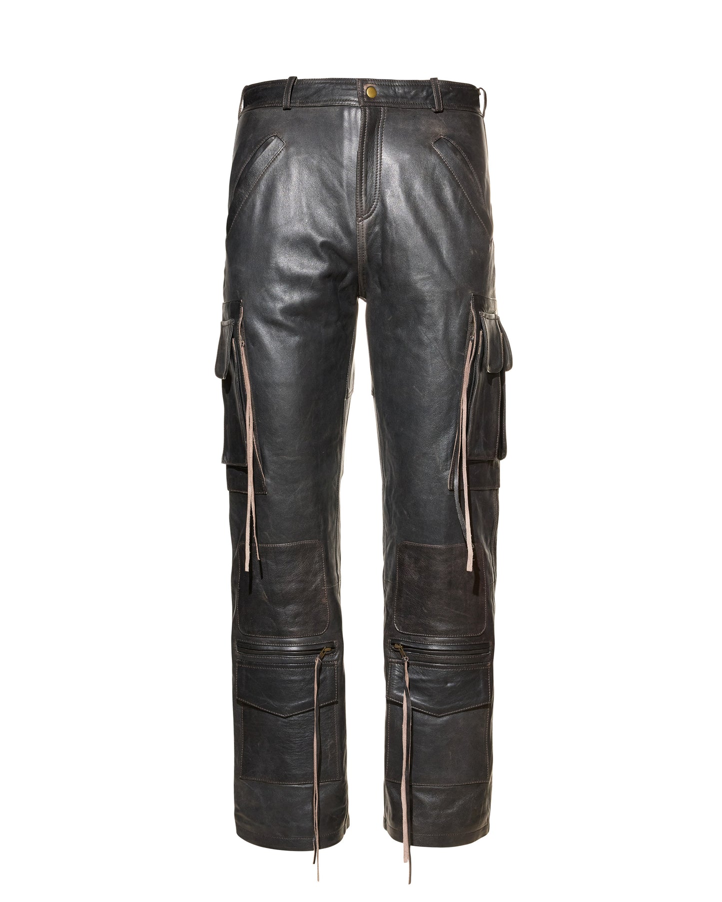 SOLDIER LEATHER TROUSERS