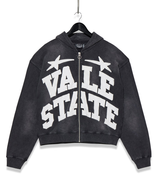 SUN WASHED BLACK VALE STATE HOODIE