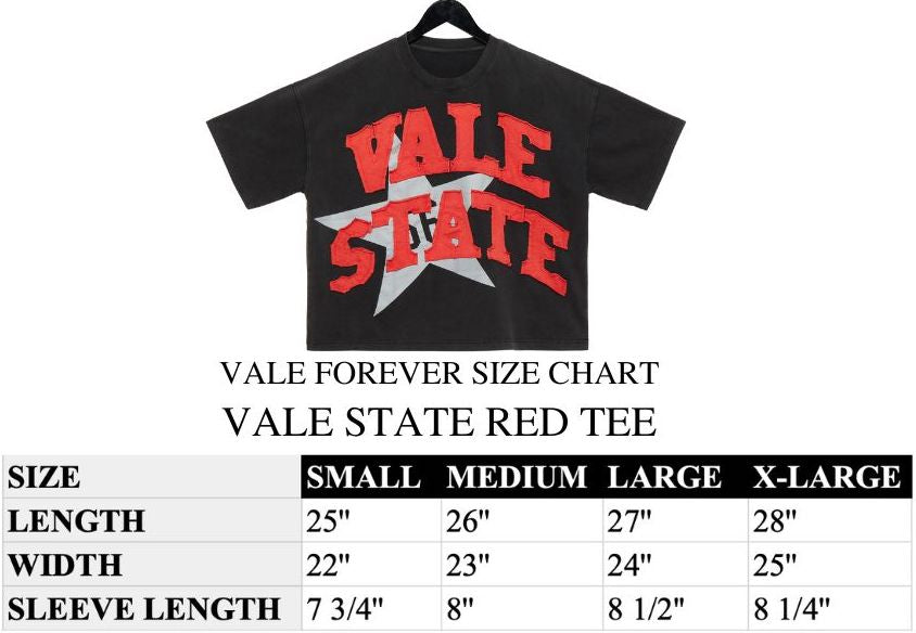 VALE STATE RED T-SHIRT